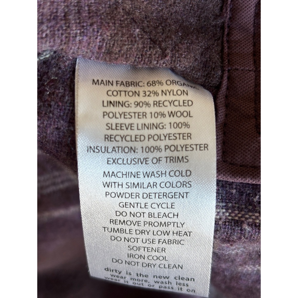Toad & Co Barn Jacket Large Plum/Purple Sherpa Collar Quilted Utility Workwear - Picture 16 of 16